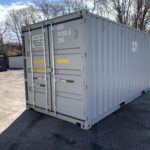 20′ x 8′ x 8.5′ Tall – New **Double Door**Shipping/Storage Container – Wind and Watertight–Gray | Double Door Gray Shipping Container